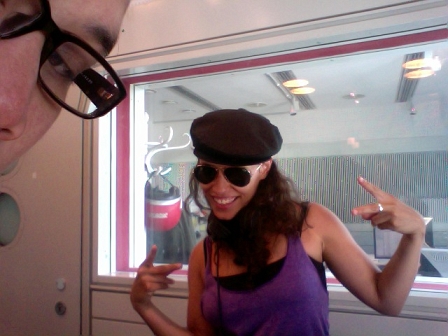 Joyce Muniz looking fly in the studio.